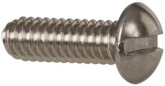Value Collection - #8-32 UNC, 1/2" Length Under Head Slotted Drive Machine Screw - Round Head, Grade 18-8 Stainless Steel, Uncoated, Without Washer - Benchmark Tooling