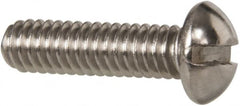 Value Collection - #8-32 UNC, 5/8" Length Under Head Slotted Drive Machine Screw - Round Head, Grade 18-8 Stainless Steel, Uncoated, Without Washer - Benchmark Tooling