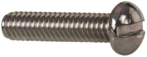 Value Collection - #8-32 UNC, 3/4" Length Under Head Slotted Drive Machine Screw - Round Head, Grade 18-8 Stainless Steel, Uncoated, Without Washer - Benchmark Tooling
