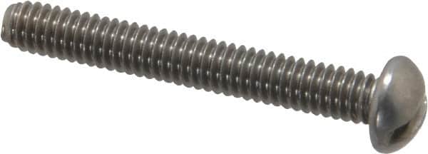 Value Collection - #8-32 UNC, 1-1/4" Length Under Head Slotted Drive Machine Screw - Round Head, Grade 18-8 Stainless Steel, Uncoated, Without Washer - Benchmark Tooling