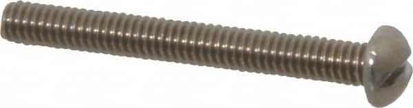 Value Collection - #8-32 UNC, 1-1/2" Length Under Head Slotted Drive Machine Screw - Round Head, Grade 18-8 Stainless Steel, Uncoated, Without Washer - Benchmark Tooling