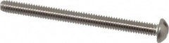 Value Collection - #8-32 UNC, 2" Length Under Head Slotted Drive Machine Screw - Round Head, Grade 18-8 Stainless Steel, Uncoated, Without Washer - Benchmark Tooling