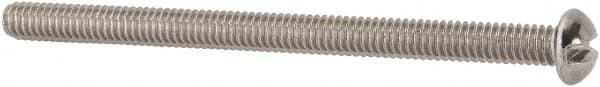 Value Collection - #8-32 UNC, 2-1/2" Length Under Head Slotted Drive Machine Screw - Round Head, Grade 18-8 Stainless Steel, Uncoated, Without Washer - Benchmark Tooling