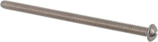 Value Collection - #8-32 UNC, 3" Length Under Head Slotted Drive Machine Screw - Round Head, Grade 18-8 Stainless Steel, Uncoated, Without Washer - Benchmark Tooling