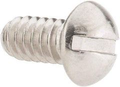 Value Collection - #10-24 UNC, 3/8" Length Under Head Slotted Drive Machine Screw - Round Head, Grade 18-8 Stainless Steel, Uncoated, Without Washer - Benchmark Tooling