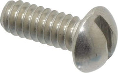 Value Collection - #10-24 UNC, 1/2" Length Under Head Slotted Drive Machine Screw - Round Head, Grade 18-8 Stainless Steel, Uncoated, Without Washer - Benchmark Tooling