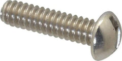 Value Collection - #10-24 UNC, 3/4" Length Under Head Slotted Drive Machine Screw - Round Head, Grade 18-8 Stainless Steel, Uncoated, Without Washer - Benchmark Tooling