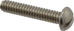 Value Collection - #10-24 UNC, 1" Length Under Head Slotted Drive Machine Screw - Round Head, Grade 18-8 Stainless Steel, Uncoated, Without Washer - Benchmark Tooling