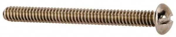 Value Collection - #10-24 UNC, 2" Length Under Head Slotted Drive Machine Screw - Round Head, Grade 18-8 Stainless Steel, Uncoated, Without Washer - Benchmark Tooling