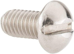 Value Collection - #10-32 UNF, 3/8" Length Under Head Slotted Drive Machine Screw - Round Head, Grade 18-8 Stainless Steel, Uncoated, Without Washer - Benchmark Tooling
