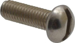 Value Collection - #10-32 UNF, 5/8" Length Under Head Slotted Drive Machine Screw - Round Head, Grade 18-8 Stainless Steel, Uncoated, Without Washer - Benchmark Tooling