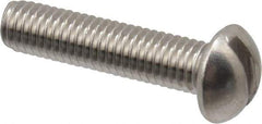 Value Collection - #10-32 UNF, 7/8" Length Under Head Slotted Drive Machine Screw - Round Head, Grade 18-8 Stainless Steel, Uncoated, Without Washer - Benchmark Tooling