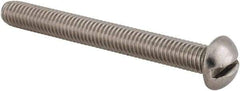 Value Collection - #10-32 UNF, 1-3/4" Length Under Head Slotted Drive Machine Screw - Round Head, Grade 18-8 Stainless Steel, Uncoated, Without Washer - Benchmark Tooling