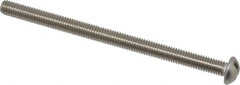 Value Collection - #10-32 UNF, 3" Length Under Head Slotted Drive Machine Screw - Round Head, Grade 18-8 Stainless Steel, Uncoated, Without Washer - Benchmark Tooling