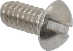 Value Collection - 1/4-20 UNC, 1/2" Length Under Head Slotted Drive Machine Screw - Round Head, Grade 18-8 Stainless Steel, Uncoated, Without Washer - Benchmark Tooling