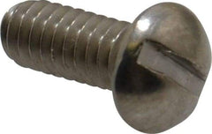 Value Collection - 1/4-20 UNC, 5/8" Length Under Head Slotted Drive Machine Screw - Round Head, Grade 18-8 Stainless Steel, Uncoated, Without Washer - Benchmark Tooling