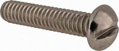 Value Collection - 1/4-20 UNC, 1-1/4" Length Under Head Slotted Drive Machine Screw - Round Head, Grade 18-8 Stainless Steel, Uncoated, Without Washer - Benchmark Tooling