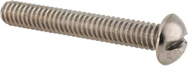 Value Collection - 1/4-20 UNC, 1-3/4" Length Under Head Slotted Drive Machine Screw - Round Head, Grade 18-8 Stainless Steel, Uncoated, Without Washer - Benchmark Tooling