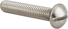 Value Collection - 3/8-16 UNC, 2" Length Under Head Slotted Drive Machine Screw - Round Head, Grade 18-8 Stainless Steel, Uncoated, Without Washer - Benchmark Tooling