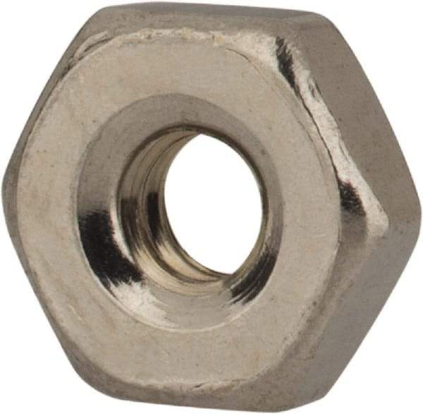 Value Collection - #4-40 UNC Stainless Steel Right Hand Machine Screw Hex Nut - 1/4" Across Flats, 3/32" High, Uncoated - Benchmark Tooling