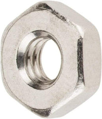 Value Collection - #8-32 UNC Stainless Steel Right Hand Machine Screw Hex Nut - 11/32" Across Flats, 1/8" High, Uncoated - Benchmark Tooling