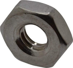 Value Collection - #10-24 UNC Stainless Steel Right Hand Machine Screw Hex Nut - 3/8" Across Flats, 1/8" High, Uncoated - Benchmark Tooling