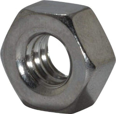 Value Collection - 1/4-20 UNC Stainless Steel Right Hand Hex Nut - 7/16" Across Flats, 7/32" High, Uncoated - Benchmark Tooling