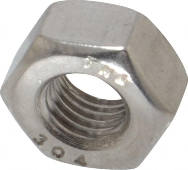 Value Collection - 1/4-28 UNF Stainless Steel Right Hand Hex Nut - 7/16" Across Flats, 7/32" High, Uncoated - Benchmark Tooling