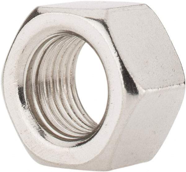 Value Collection - 1/2-20 UNF Stainless Steel Right Hand Hex Nut - 3/4" Across Flats, 7/16" High, Uncoated - Benchmark Tooling