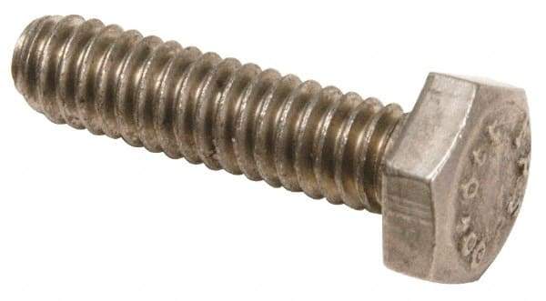 Value Collection - 1/4-20 UNC, 1-7/8" Length Under Head Hex Head Cap Screw - Fully Threaded, Grade 18-8 Stainless Steel, Uncoated, 7/16" Hex - Benchmark Tooling