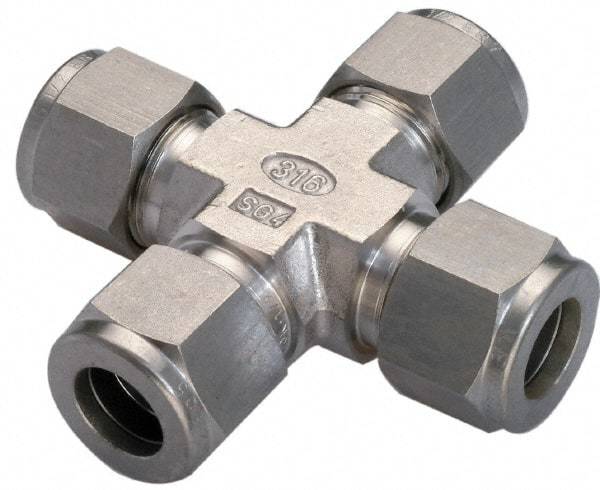 Ham-Let - 1/2" OD, Grade 316Stainless Steel Union Cross - All Comp Ends - Benchmark Tooling
