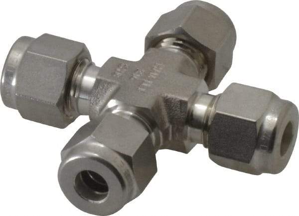 Ham-Let - 1/4" OD, Grade 316Stainless Steel Union Cross - All Comp Ends - Benchmark Tooling