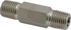 Ham-Let - 1/4" Grade 316 Stainless Steel Pipe Hex Nipple - MNPT End Connections, 7,500 psi - Benchmark Tooling