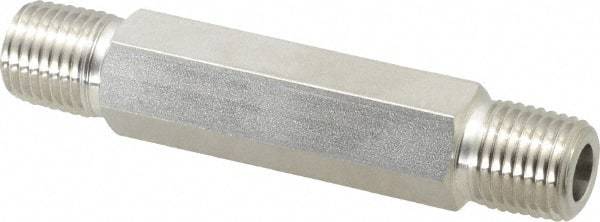 Ham-Let - 1/4" Grade 316 Stainless Steel Pipe Hex Nipple - MNPT End Connections, 7,500 psi - Benchmark Tooling