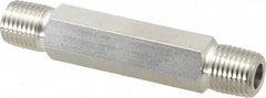 Ham-Let - 1/4" Grade 316 Stainless Steel Pipe Hex Nipple - MNPT End Connections, 7,500 psi - Benchmark Tooling