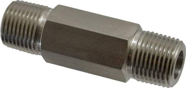 Ham-Let - 1/2" Grade 316 Stainless Steel Pipe Hex Nipple - MNPT End Connections, 7,200 psi - Benchmark Tooling