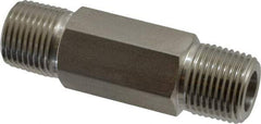 Ham-Let - 1/2" Grade 316 Stainless Steel Pipe Hex Nipple - MNPT End Connections, 7,200 psi - Benchmark Tooling