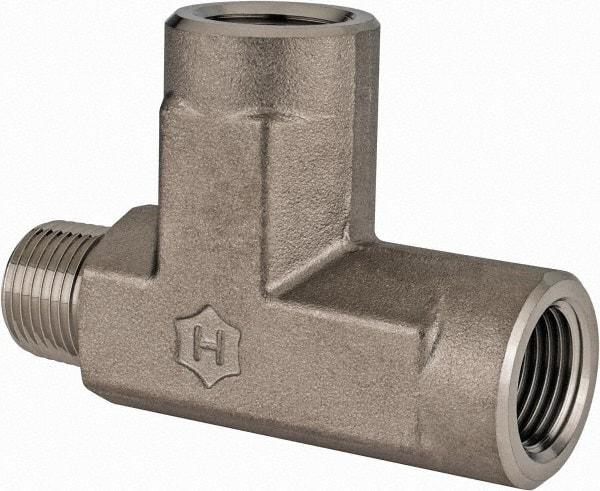 Ham-Let - 3/8" Grade 316 Stainless Steel Pipe Street Tee - MNPT x FNPT x FNPT End Connections, 5,000 psi - Benchmark Tooling