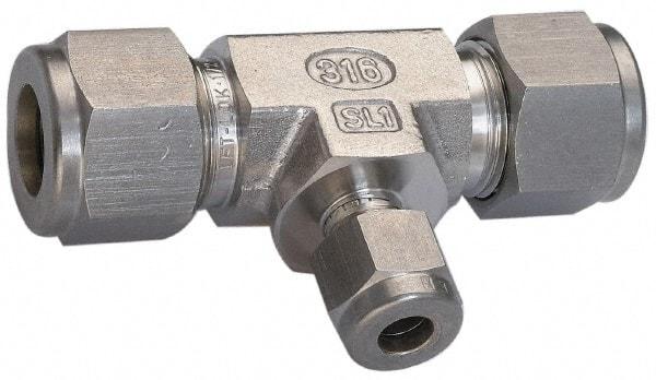 Ham-Let - 3/4 x 3/4 x 3/8" OD, Grade 316Stainless Steel Union Tee - Comp x Comp x Comp Ends - Benchmark Tooling
