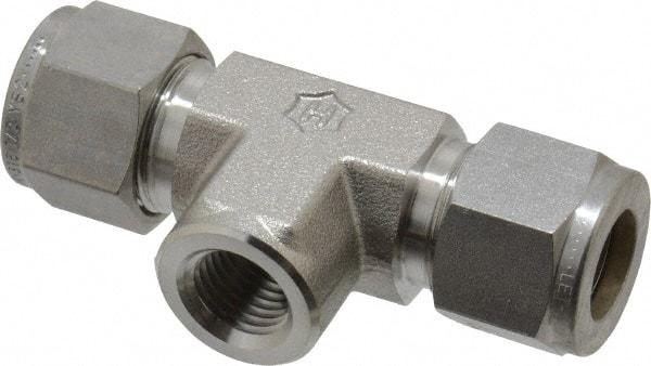 Ham-Let - 1/2" OD, Grade 316Stainless Steel Female Branch Tee - Comp x Comp x FNPT Ends - Benchmark Tooling