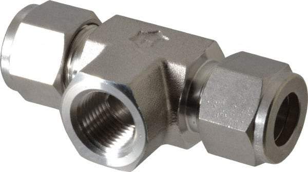 Ham-Let - 1/2" OD, Grade 316Stainless Steel Female Branch Tee - Comp x Comp x FNPT Ends - Benchmark Tooling
