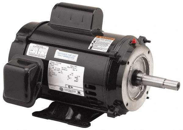 US Motors - 3 hp, ODP Enclosure, 3,500 RPM, 115/230 Volt, 60 Hz, Industrial Electric AC/DC Motor - Size 182 Frame, Horizontal-Footed Mount, 1 Speed, Ball Bearings, 16.0/32.0 Full Load Amps, F Class Insulation - Benchmark Tooling