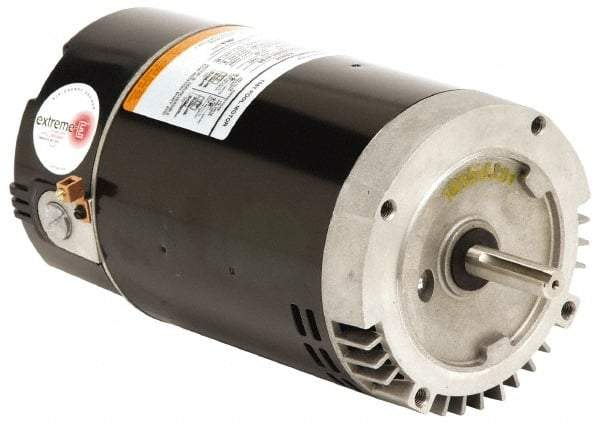 US Motors - 1.5 hp, ODP Enclosure, Auto Thermal Protection, 3,450 RPM, 115/230 Volt, 60 Hz, Industrial Electric AC/DC Motor - C-Face Mount, 1 Speed, Ball Bearings, B Class Insulation, CW Lead End - Benchmark Tooling