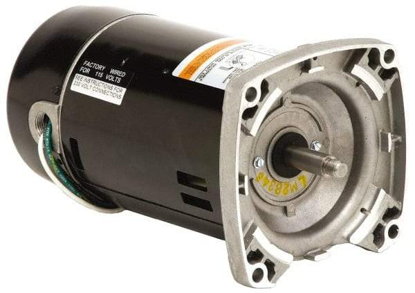 US Motors - 3 hp, ODP Enclosure, Auto Thermal Protection, 3,450 RPM, 208-230 Volt, 60 Hz, Industrial Electric AC/DC Motor - Size 56 Frame, C-Face Mount, 1 Speed, Ball Bearings, B Class Insulation, CCW Drive End - Benchmark Tooling