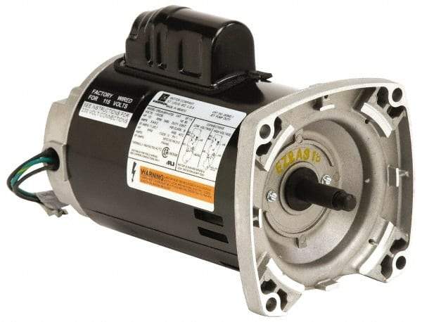 US Motors - 1.5 hp, ODP Enclosure, Auto Thermal Protection, 3,450 RPM, 115/230 Volt, 60 Hz, Industrial Electric AC/DC Motor - Size 56 Frame, Square Flange Mount, 1 Speed, Ball Bearings, 14.4/7.2 Full Load Amps, B Class Insulation, CCW Drive End - Benchmark Tooling