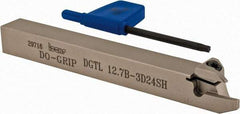 Iscar - External Thread, 0.118" Min Groove Width, 4.7" OAL, Left Hand Indexable Grooving Cutoff Toolholder - 0.094 Seat Size, 1/2" Shank Height x 1/2" Shank Width, DG.. Insert Style, DGT Toolholder Style, Series Do-Grip - Benchmark Tooling