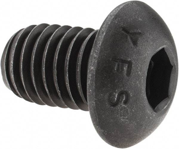 Value Collection - 1/2-13 UNC Hex Socket Drive, Button Screw - Alloy Steel, Black Oxide Finish, Fully Threaded, 3/4" Length Under Head - Benchmark Tooling