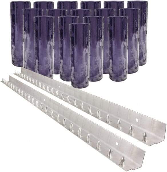 Aleco - 8' Door Width x 8' Door Height PVC Clear Ribbed Strip Door Kit - Clear - Benchmark Tooling