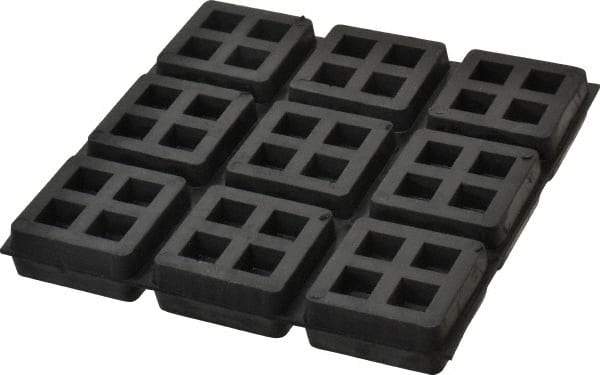 Mason Ind. - 6" Long x 6" Wide x 3/4" Thick, Rubber, Machinery Leveling Pad & Mat - Benchmark Tooling