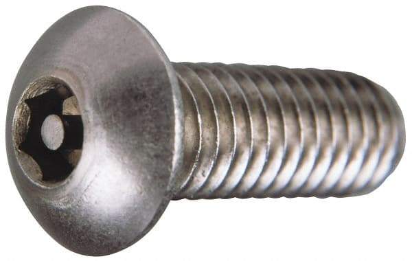 Value Collection - 1/4-20 UNC Pin In Hex Socket Drive, Button Screw - Grade 18-8 Stainless Steel, Uncoated, 1-1/2" Length Under Head - Benchmark Tooling